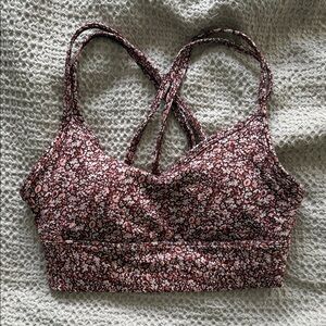 Madewell Floral Sports Bra - Pink and Black